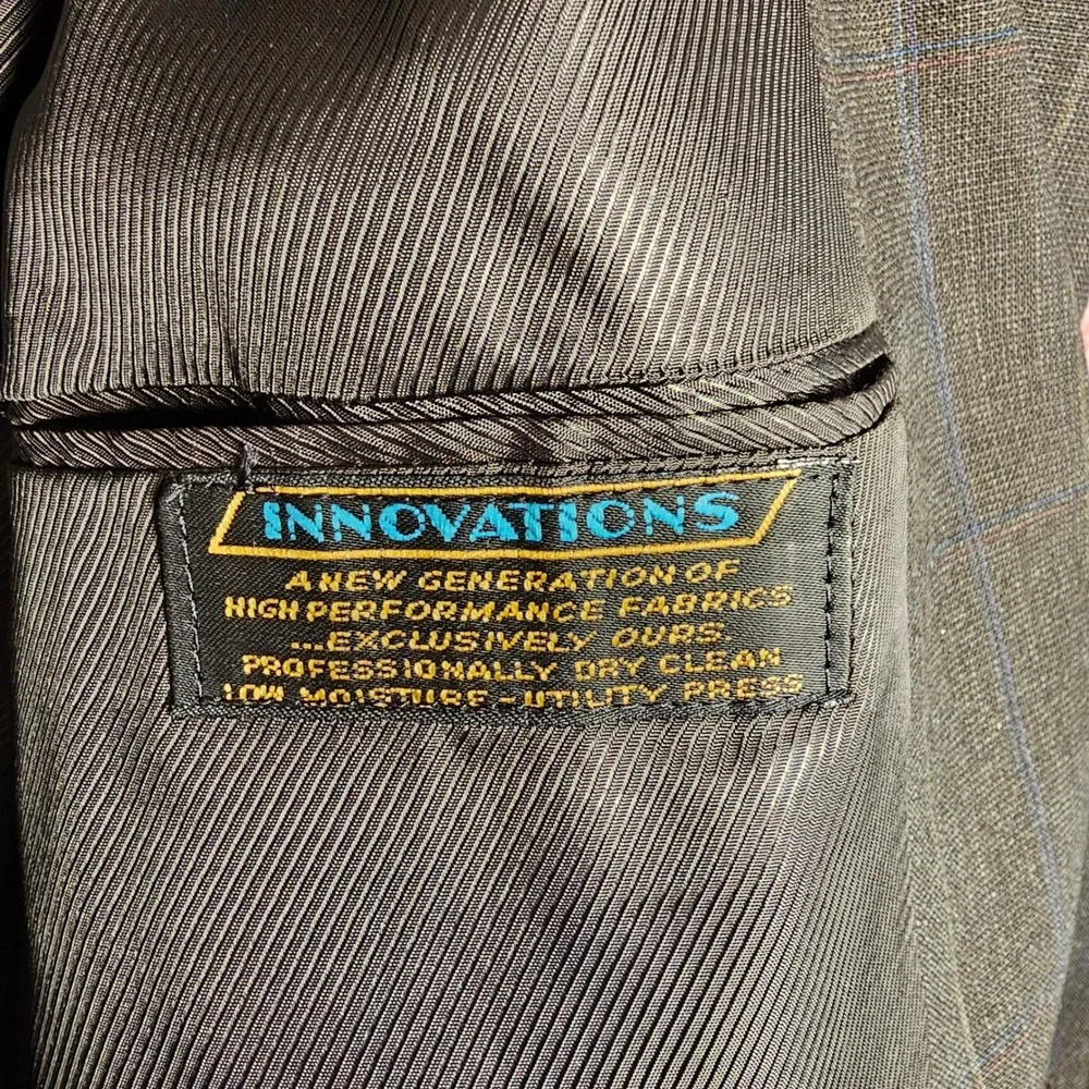 Hart‎ Schaffner Marx Mens Blazer Brown Windowpane Sport Coat 2 Button VTG